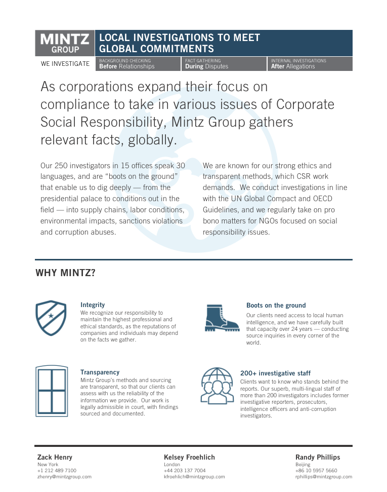 CSR one pager
